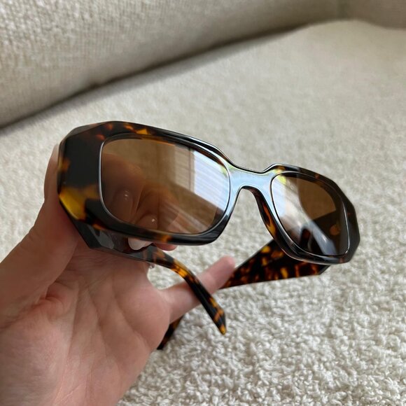Prada Symbole Rectangular Sunglasses - Tortoise Brown - Excellent Condition - Picture 3 of 6